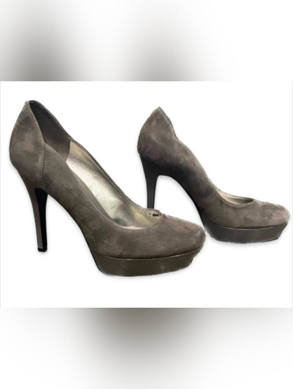 Guess Gray Suede Heels